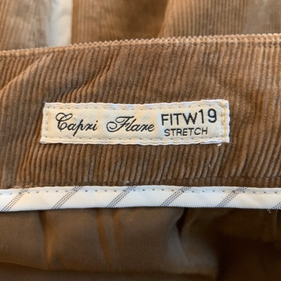 Weekend Max Mara Straight Leg Tan Corduroy Ankle Pants - Picture 5 of 7